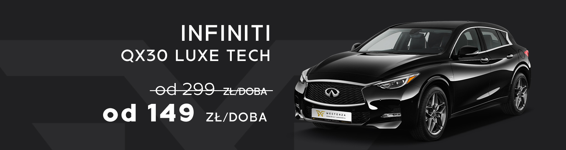 Infiniti QX30 Luxe Tech Wynajem samochodów w promocji taniej Trójmiasto